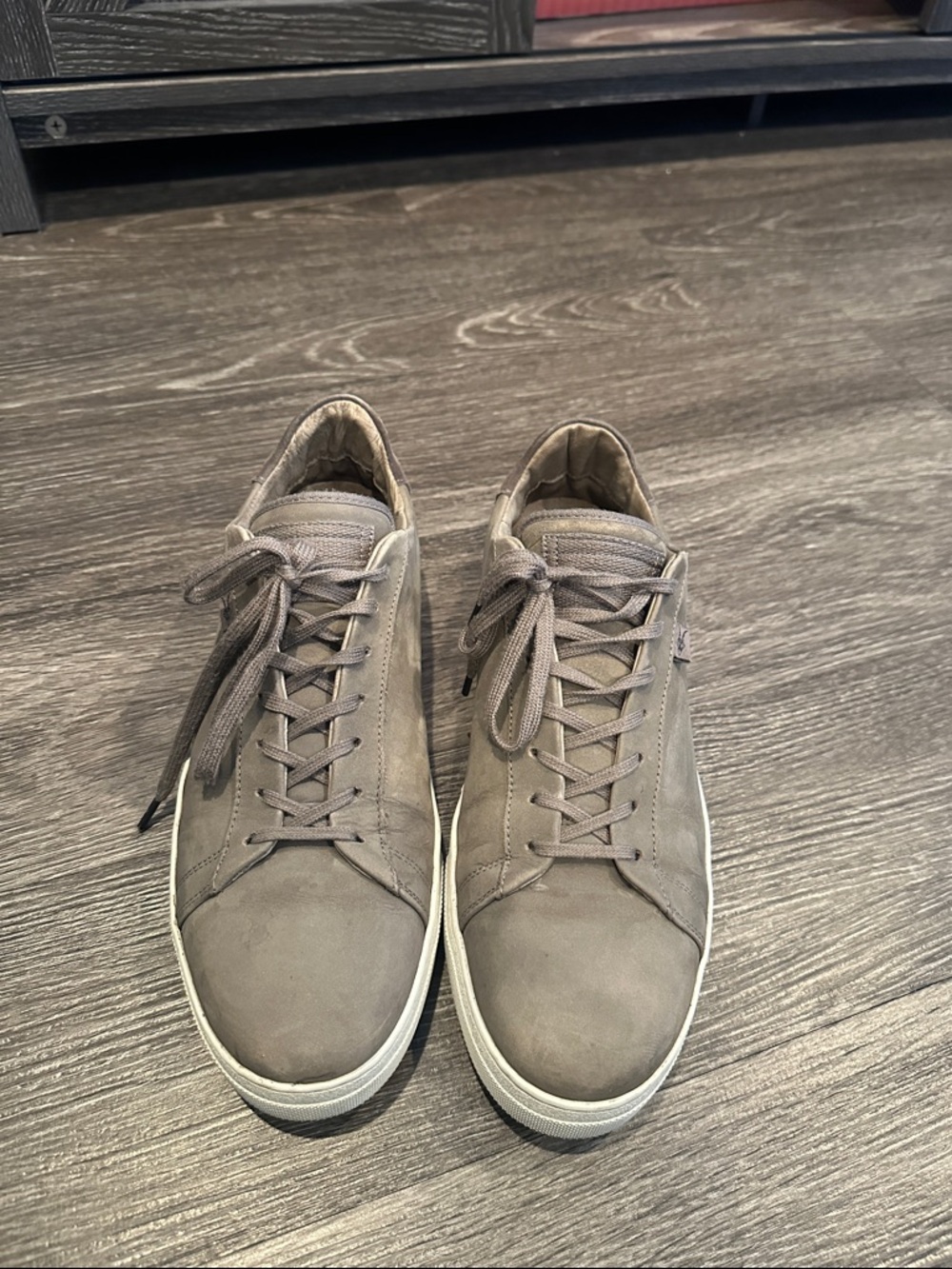 All Saints Men's Taupe Suede Low-Top Sneakers
